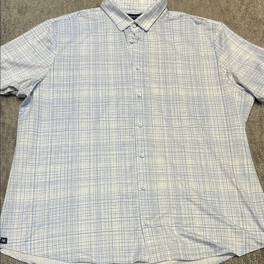 Mizzen+Main Light Blue Checkered Shirt